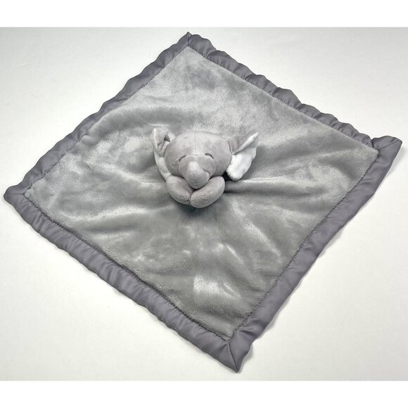 CARTER'S 14.5" Gray Plush Velour & Satin Elephant Security Blanket LOVEY EUC - Picture 1 of 5
